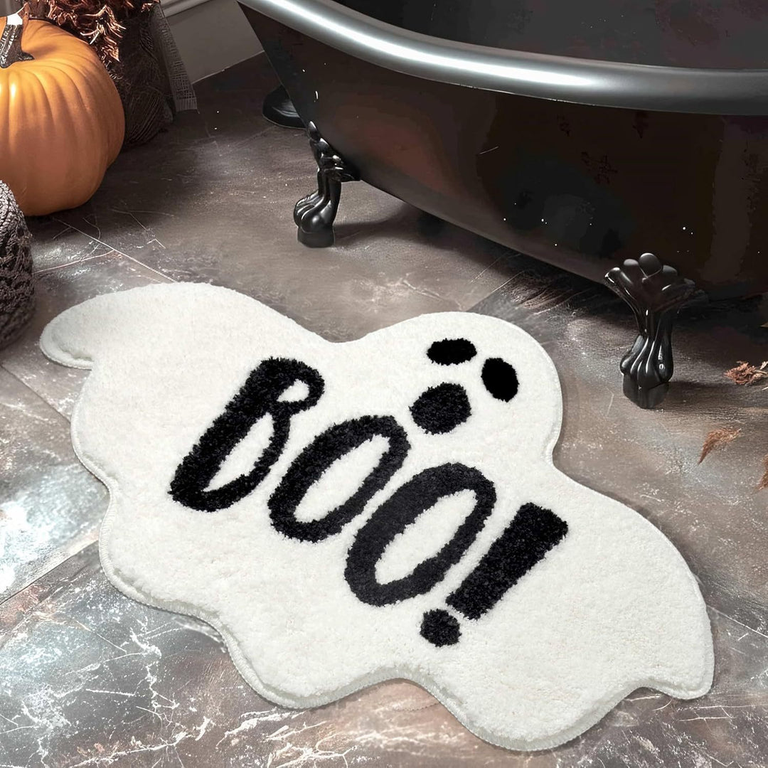 Ghost-Themed Plush Bath Mat Bowlift