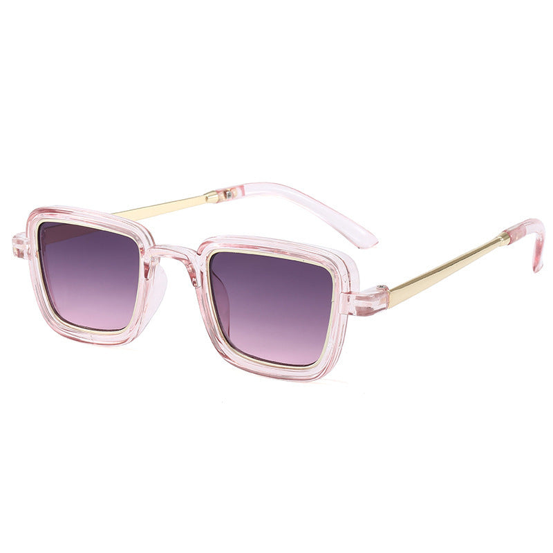 Women's square sunglasses with transparent frame and gold accents Bowlift