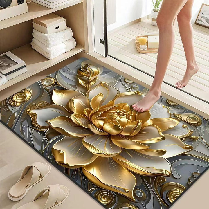 Elegant Lotus Flower Bath Mat Bowlift