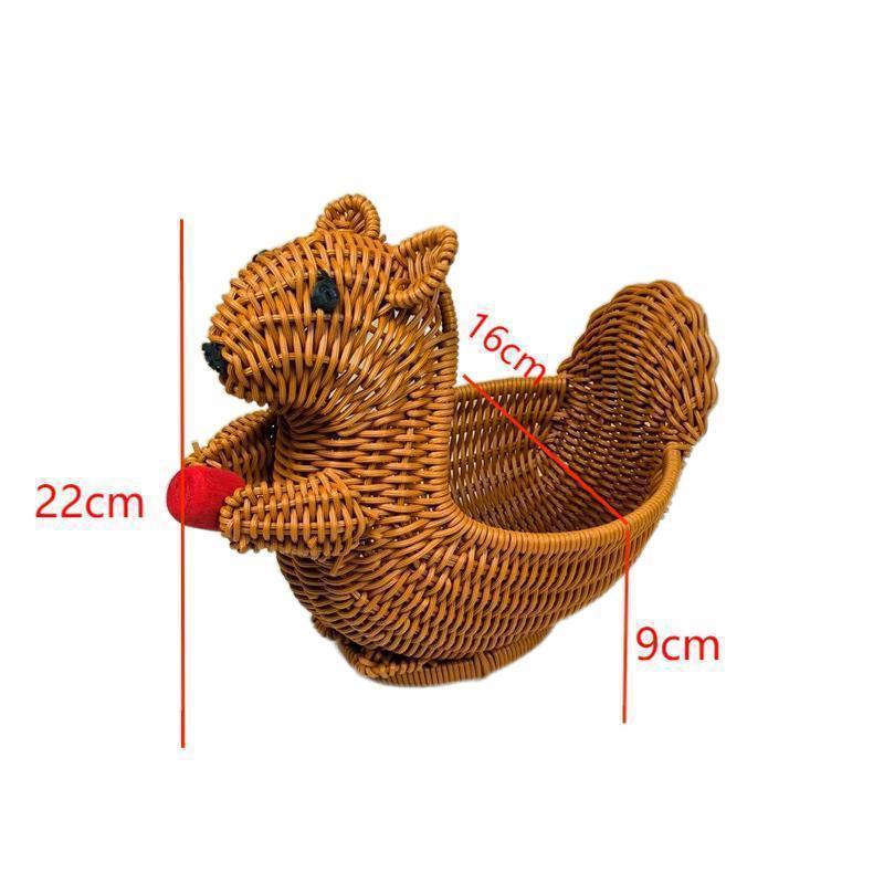 Whimsical Squirrel Decorative Basket Bowlift