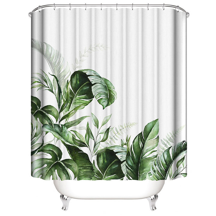 Tropical Leaf Print Bathroom Set Bowlift