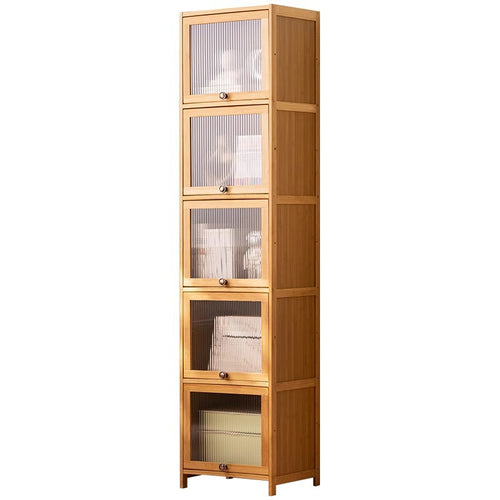Wood showcase with clear glass and adjustable shelves Bowlift