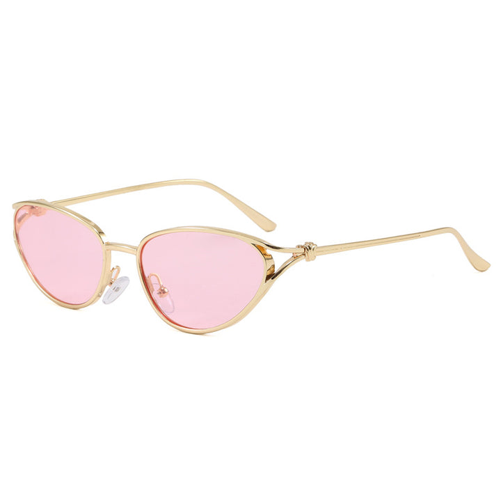 Trendy Cat-Eye Sunglasses with Metallic Frame Bowlift