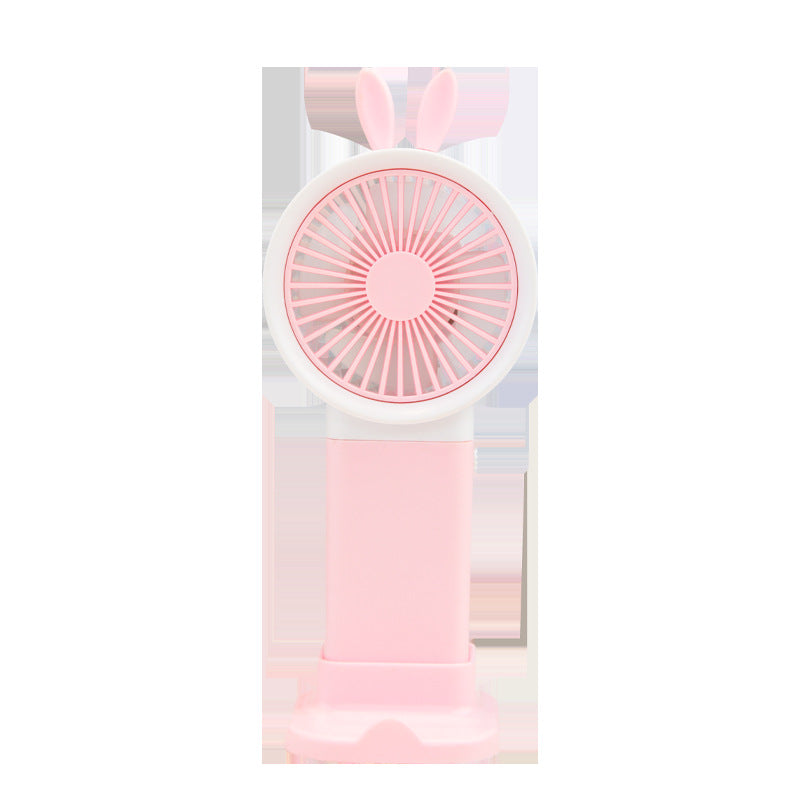Unisex Cute Bunny-Themed Rechargeable Handheld Fan Bowlift