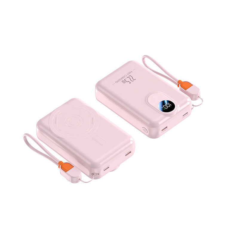 Portable power bank with integrated wireless charging function and digital display Bowlift