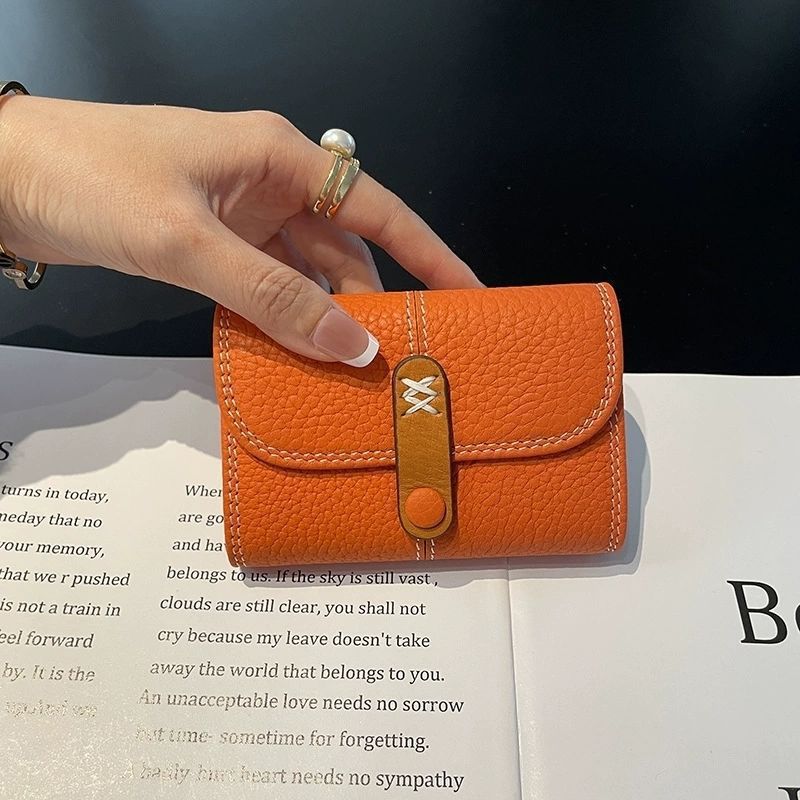 Textured Leather Tri-Fold Wallet Bowlift