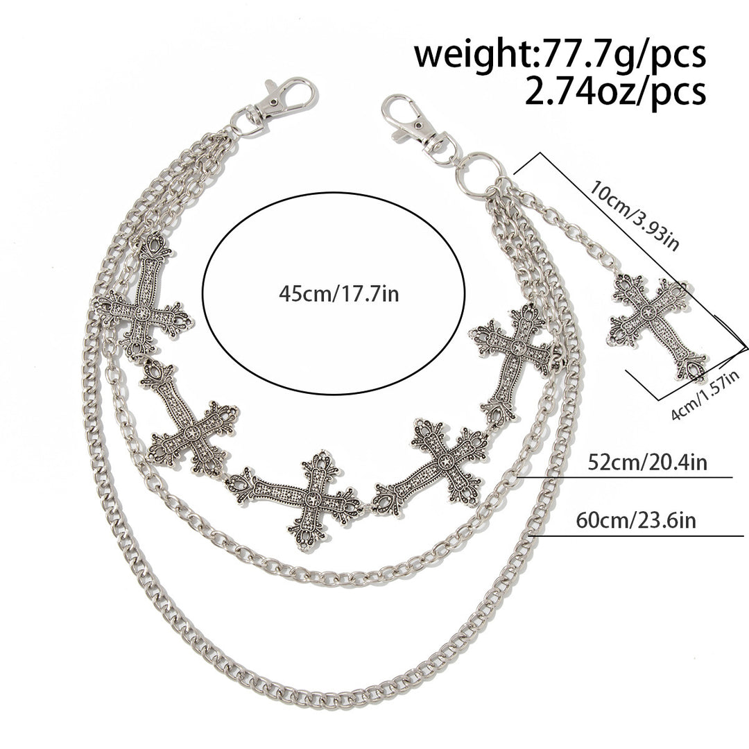 Fashionable chain belt with cross pendants Bowlift