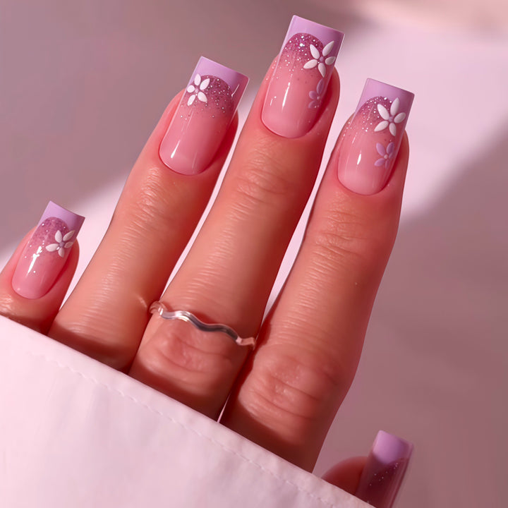 Floral Ombre Press-On Nails Bowlift