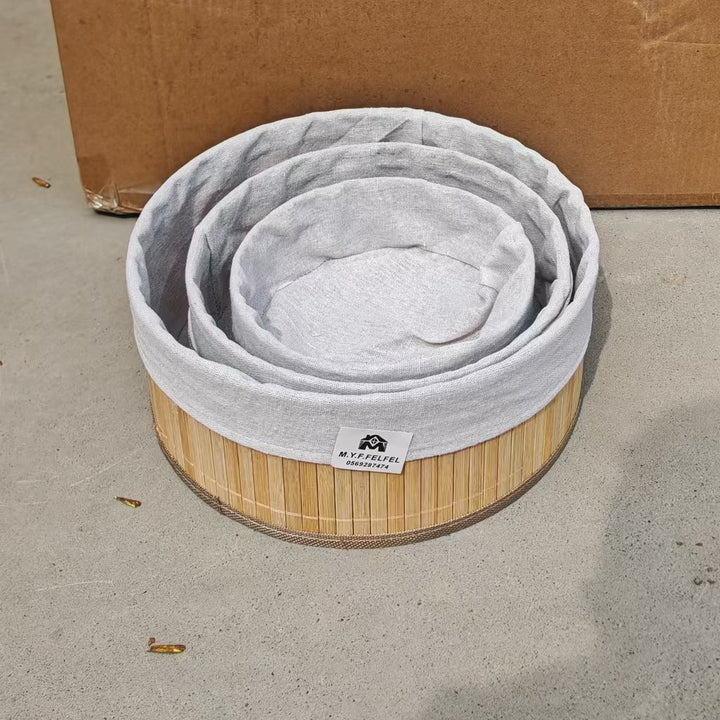 Storage baskets with decorative fabric insert Bowlift