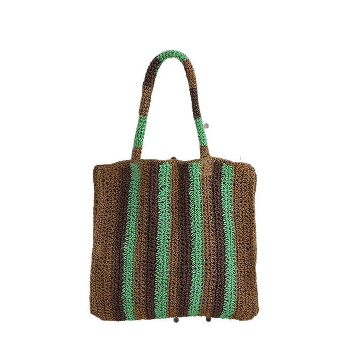 Braided tote bag with modern stripe pattern Bowlift