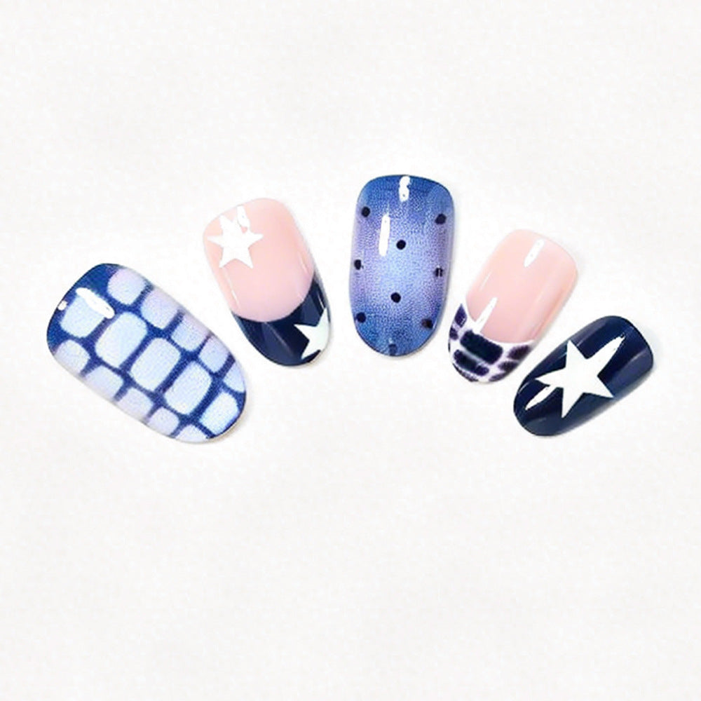 Artistic Ocean-Inspired Press-On Nail Set Bowlift