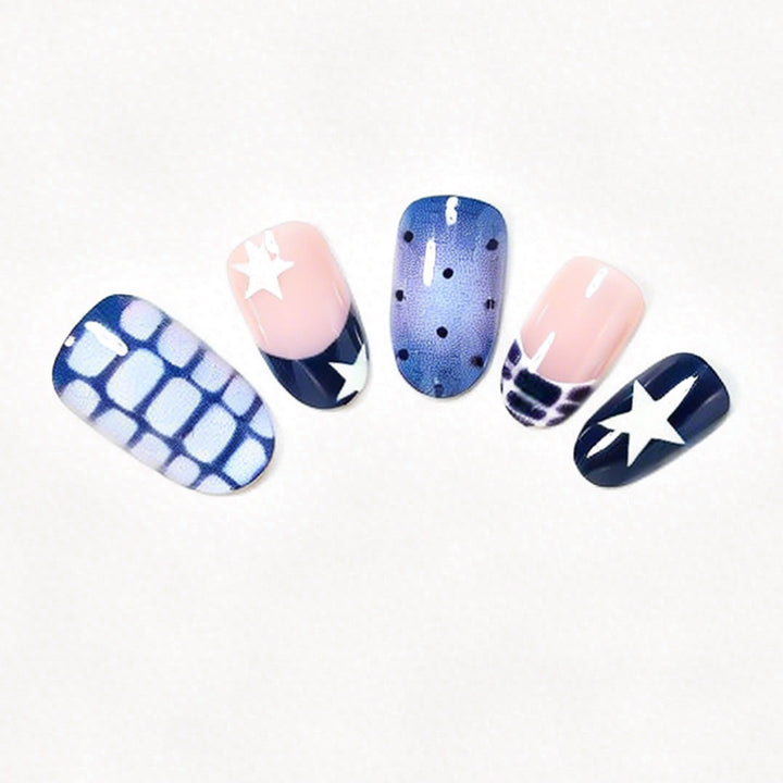 Artistic Ocean-Inspired Press-On Nail Set Bowlift