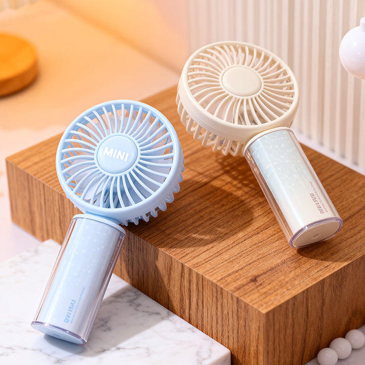 Ladies USB rechargeable mini handheld fan with adjustable tilt head and removable stand Bowlift
