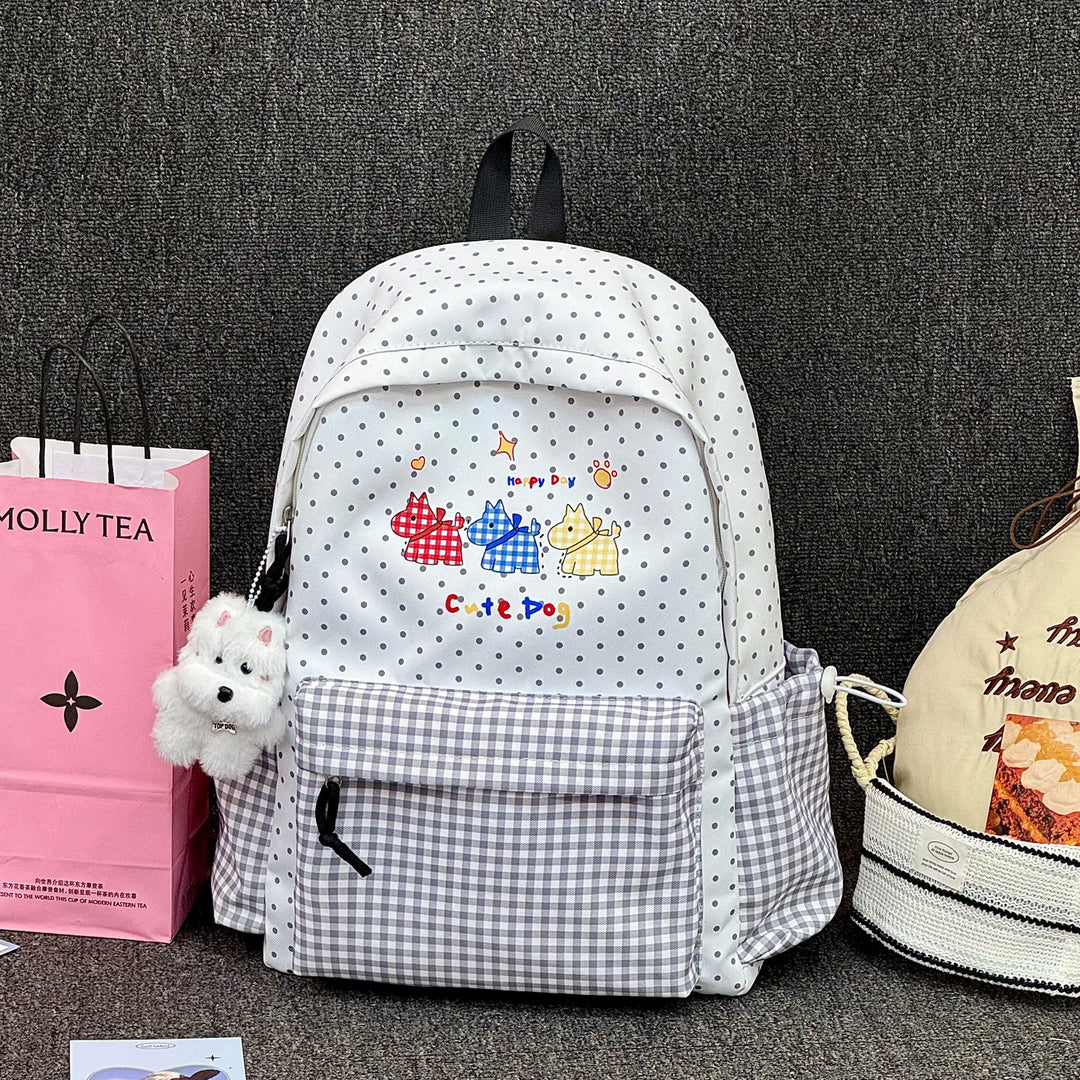 Adorable Illustrated Dog-Themed Backpack