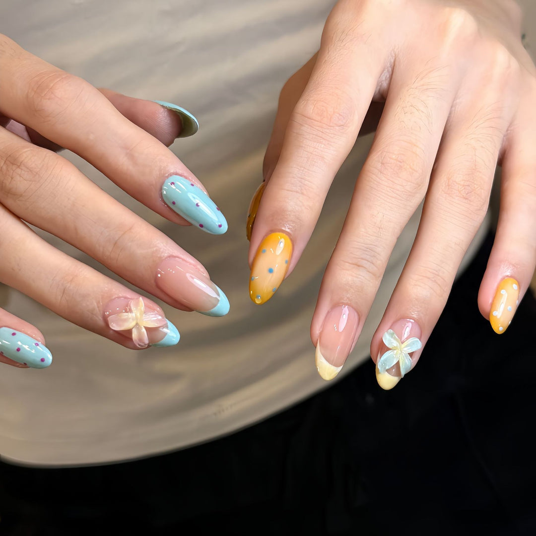 Artificial Hand Nail Art with Floral Accents Bowlift