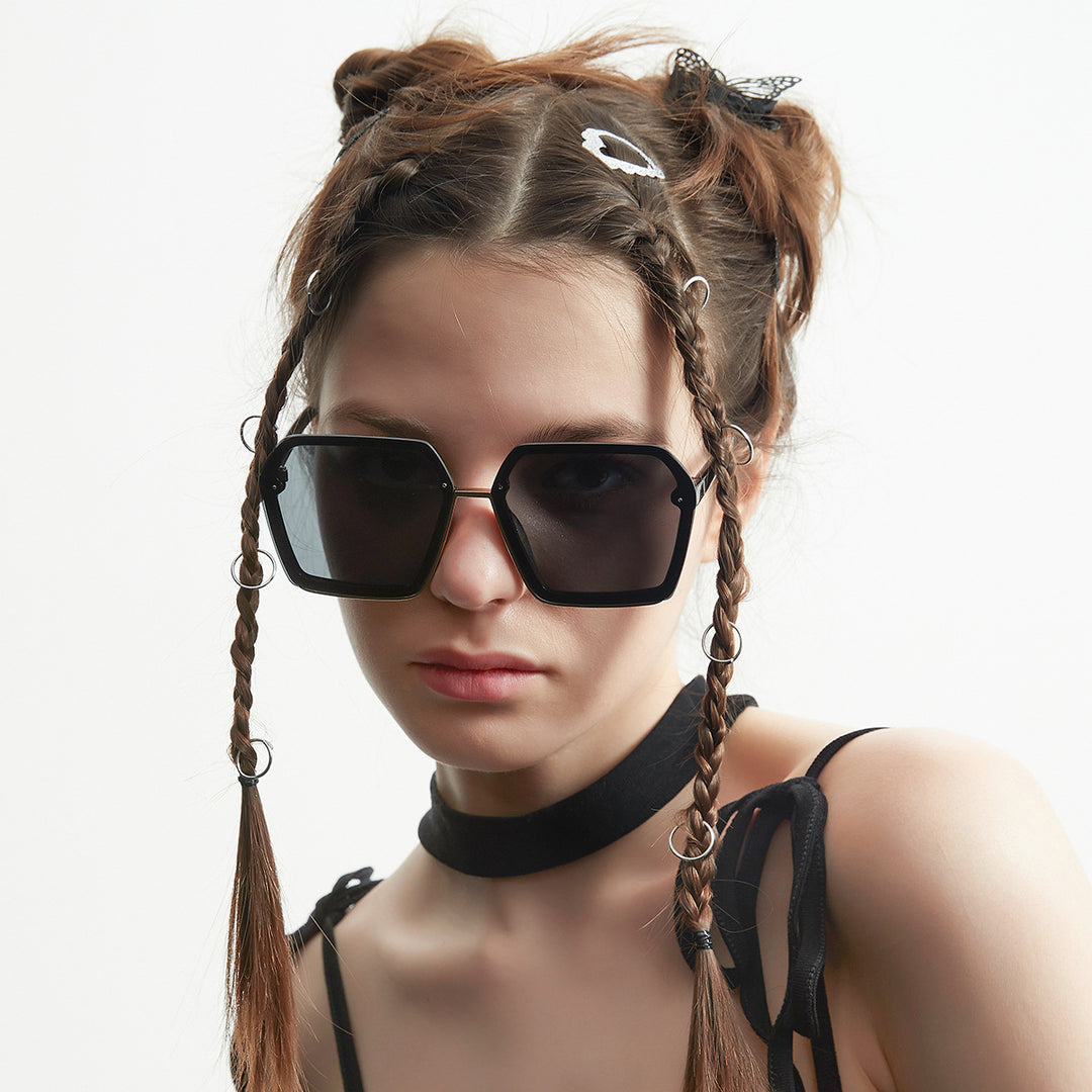 Women's creative oversized sunglasses with unique geometry Bowlift