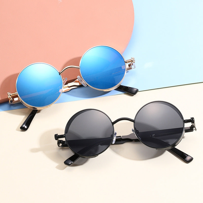 Ladies Round Sunglasses with High-Quality Metal Frame Bowlift