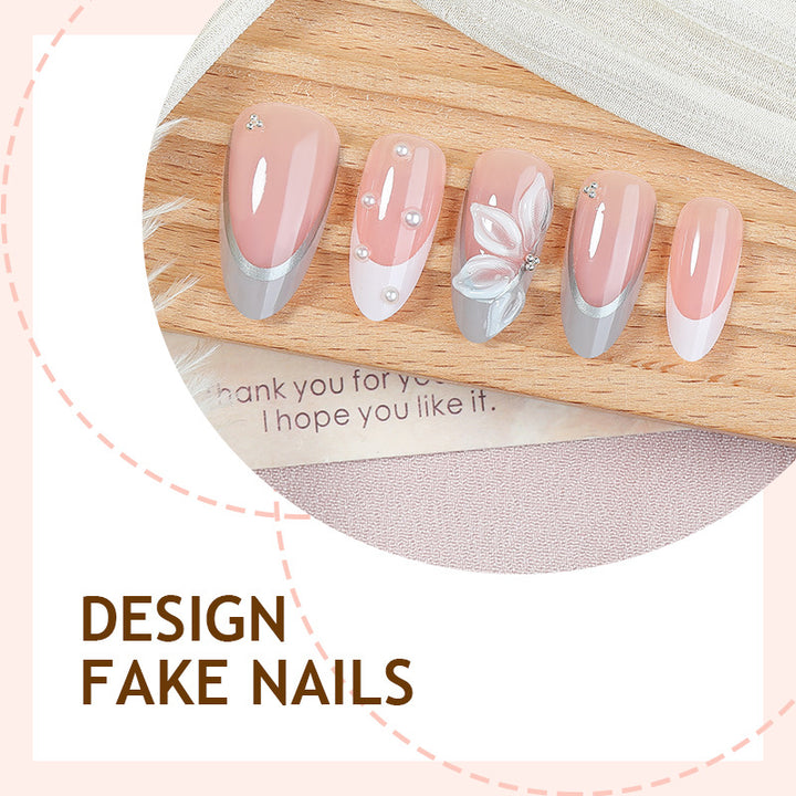 Creative Nail Art Set with Elegant Jewelry Accents Bowlift