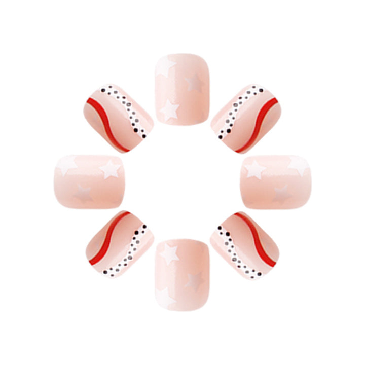 Patriotic Themed Press-On Nail Art Set Bowlift