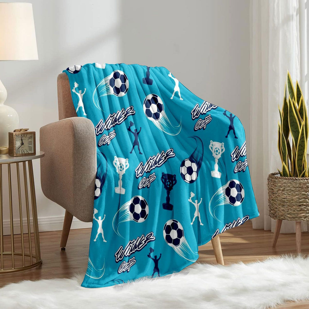 Sports-Themed Fleece Throw Blanket