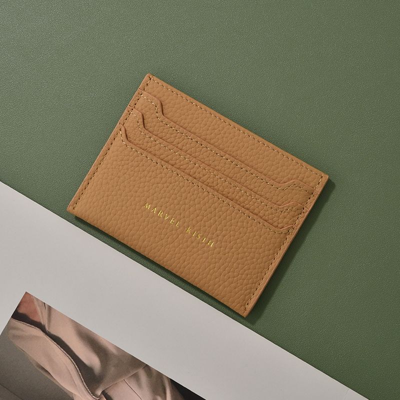 Textured Leather Card Holder Bowlift