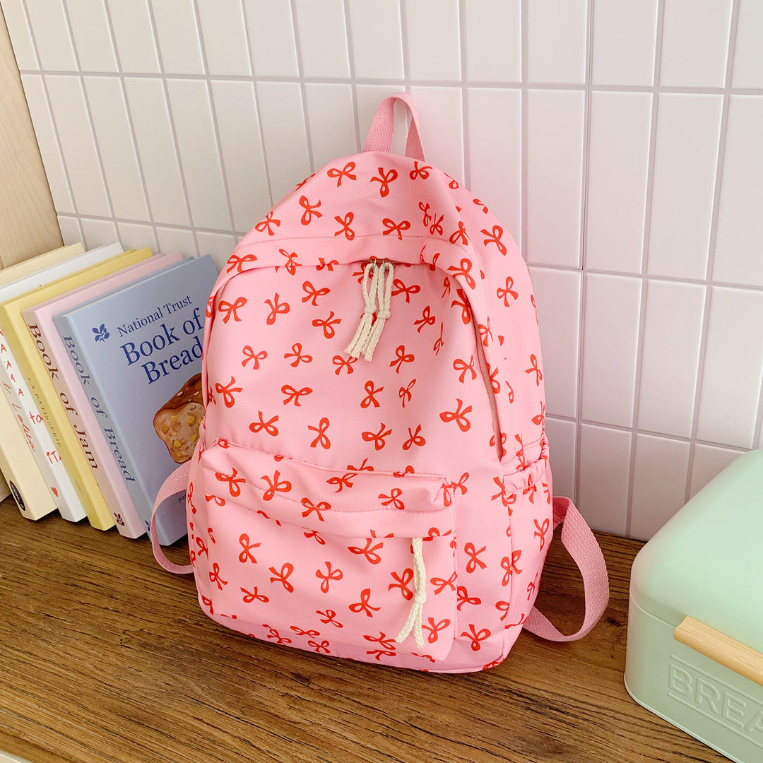 Backpack with Creative Bow Motif and Thoughtful Storage Spaces Bowlift
