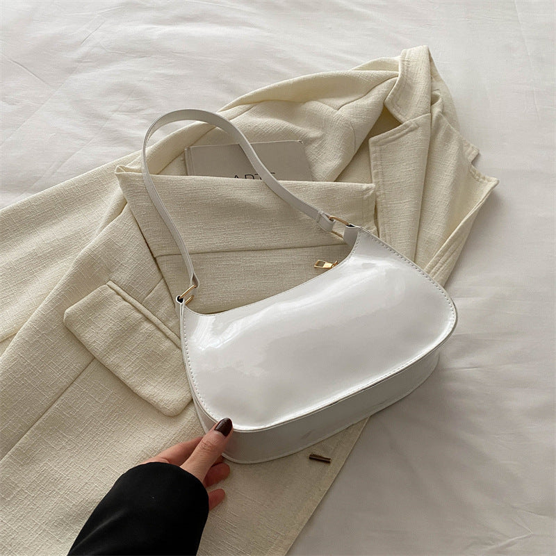 Chic Patent Leather Shoulder Bag Bowlift