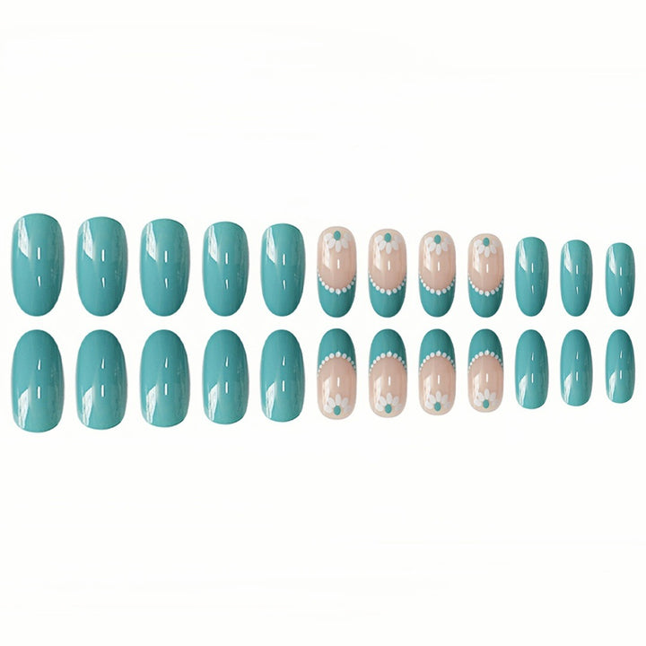 Decorative Floral Gel Press-On Nails Bowlift