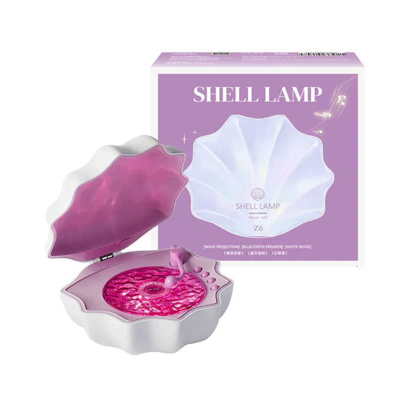 BowLift | Shell Lamp Waves Retro Bluetooth Turntable LED Night Light - Perfect Gift for Kids and Girls