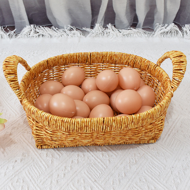 Handwoven Natural Storage Basket Bowlift