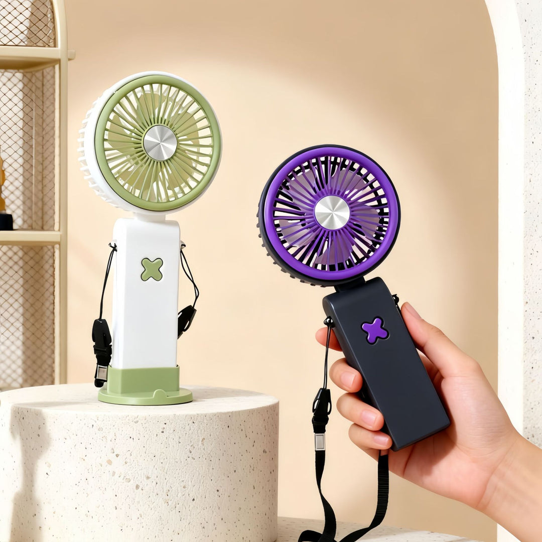 Ladies Portable Hand Fan with Flexible Design and USB Connection Bowlift