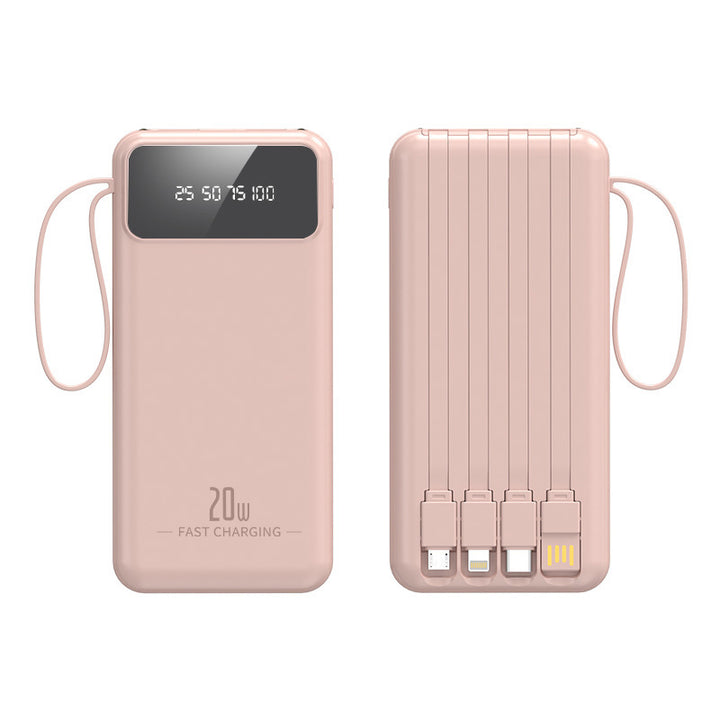 High-performance power bank with integrated charging cables and digital display Bowlift