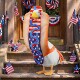 Unisex decorative fabric gander with patriotic costume and removable top hat Bowlift