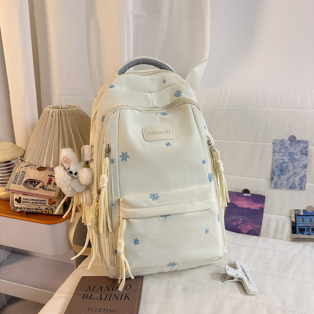 Elegant Floral Embroidered Backpack Bowlift
