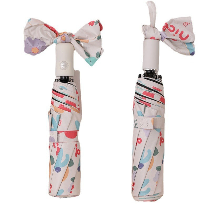 Ladies Rainbow Colored Folding Umbrellas Bowlift