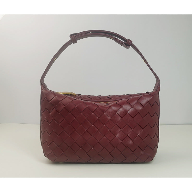 Woven Leather Satchel Bag Bowlift