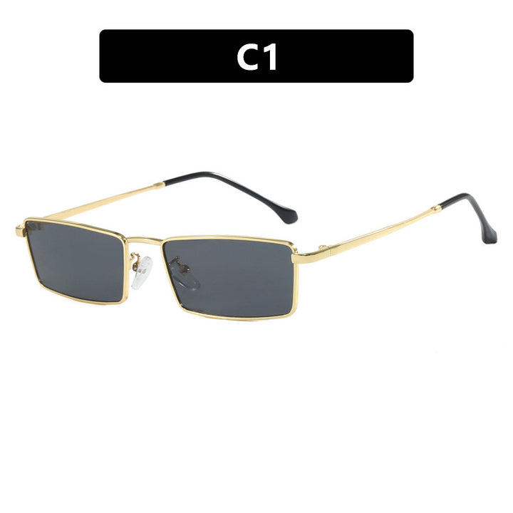 Women square sunglasses with metallic frame and comfortable nose pad Bowlift