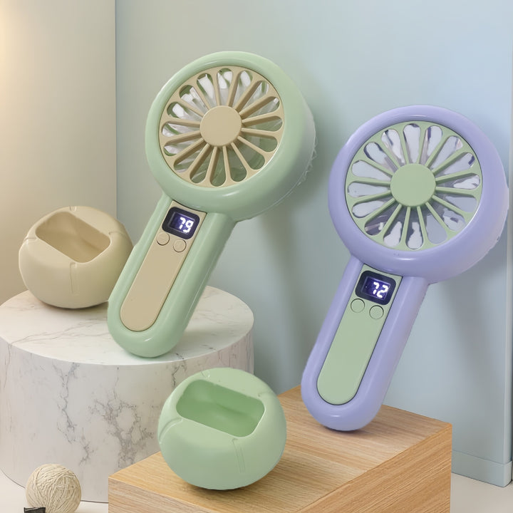 Ladies Portable Table Fan with Digital Display and Multiple Adjustable Speed Control Bowlift