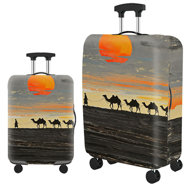 Tropical Leaf Print Hard Shell Luggage Bowlift