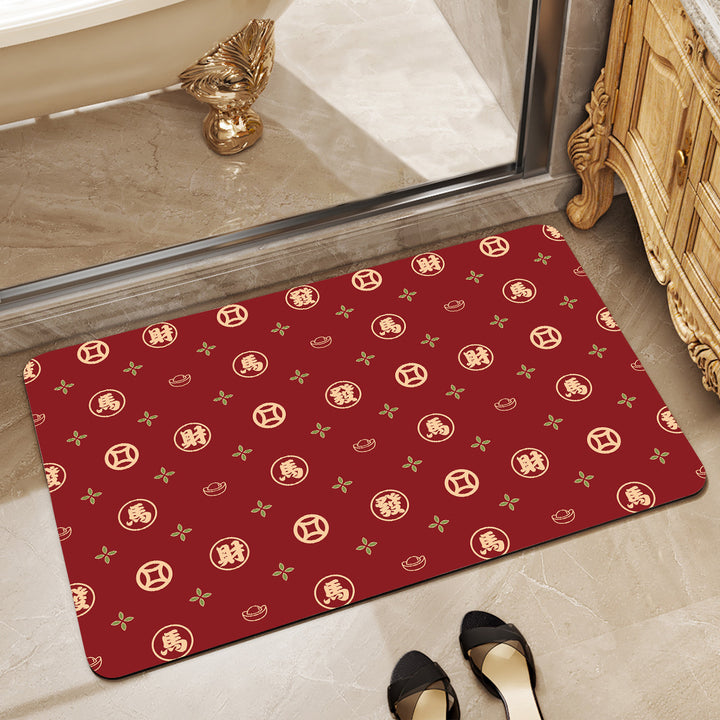 Playful Horse-Themed Memory Foam Bath Mat Bowlift