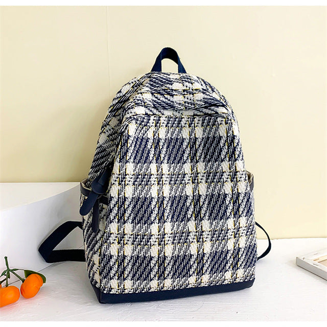 Textured Plaid Backpack