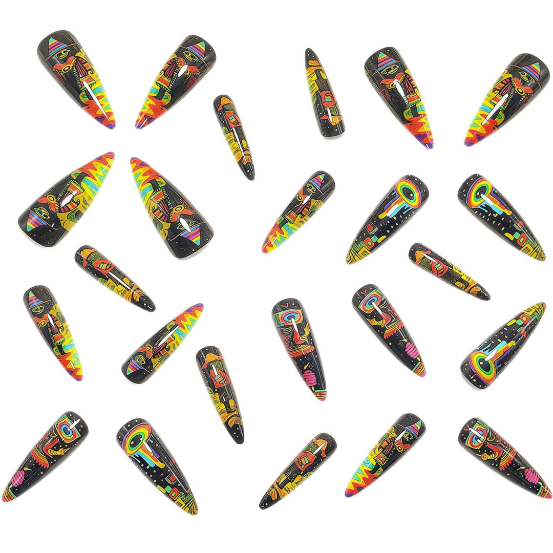 Nail art in creative tropical motif design Bowlift