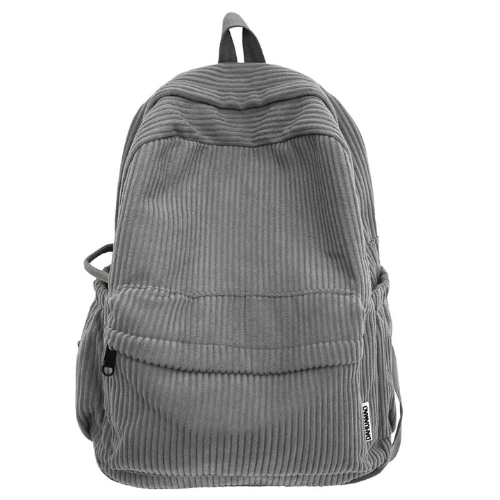 Corduroy Textured School Backpack Bowlift
