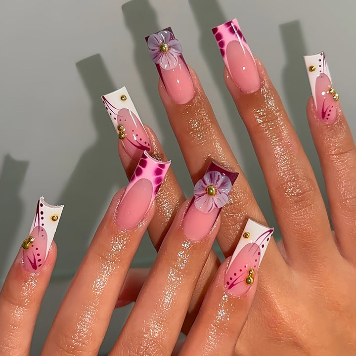 Premium Floral Nail Art Extensions Bowlift