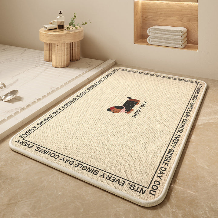 Cartoon Dog-Themed Bath Mat Bowlift