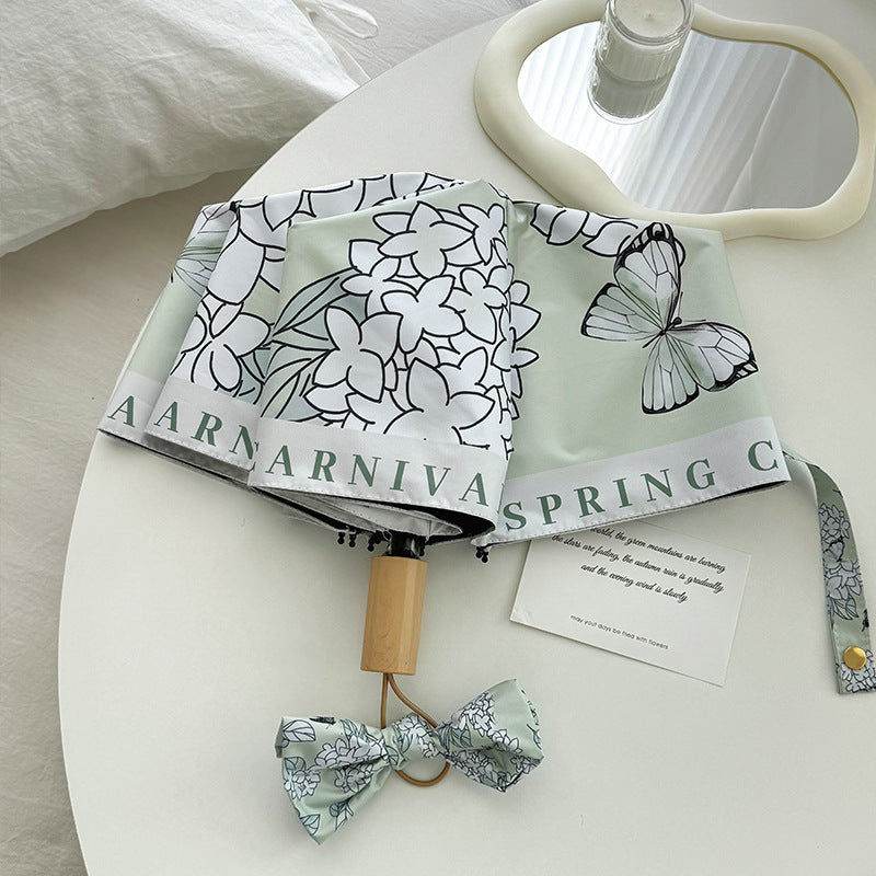 Women's Folding Umbrella with Innovative Floral Design Bowlift