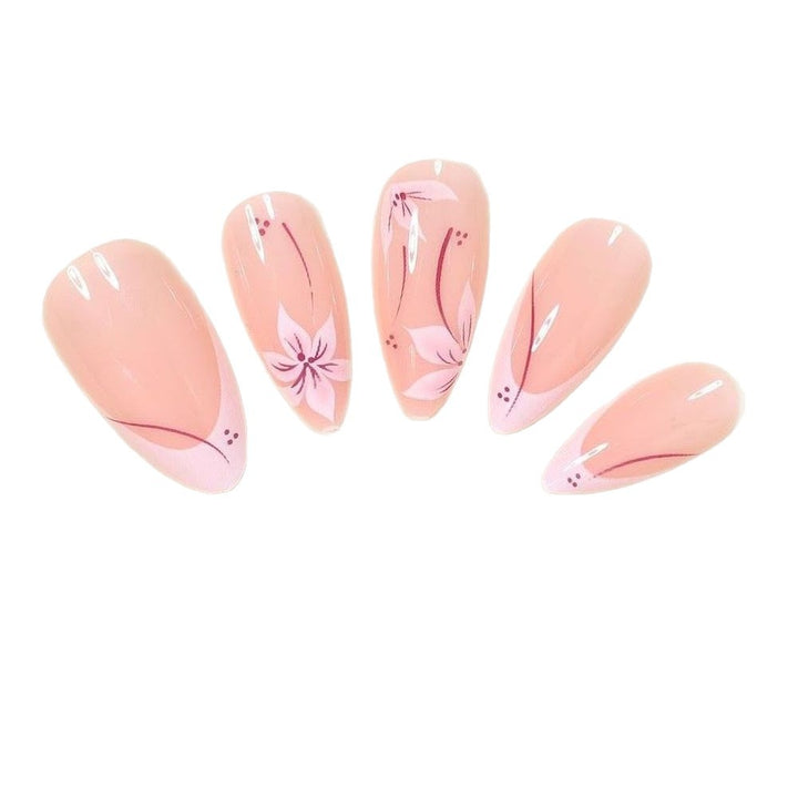 Artistic Floral Nail Tips Bowlift