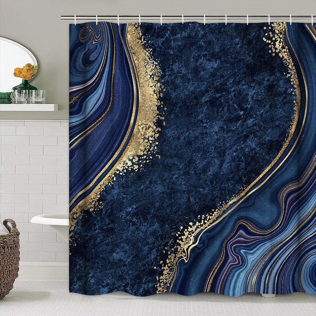 Artistic Marble Texture Shower Curtain Bowlift