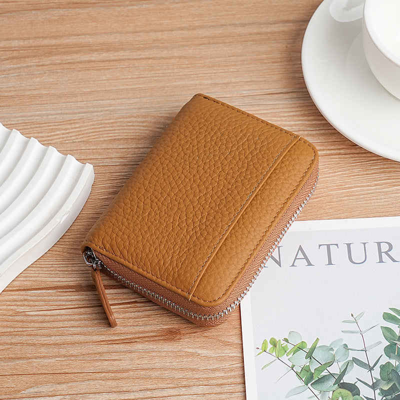 Premium Textured Leather Zip Wallet