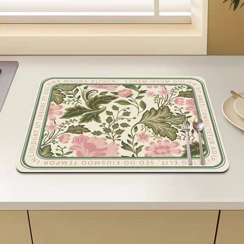 Floral Decorative Kitchen Mat Bowlift